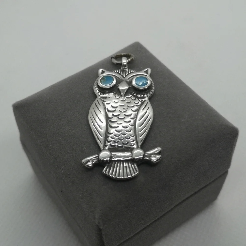 🦉 Whimsical Boho Native American Sterling Silver Owl ✨